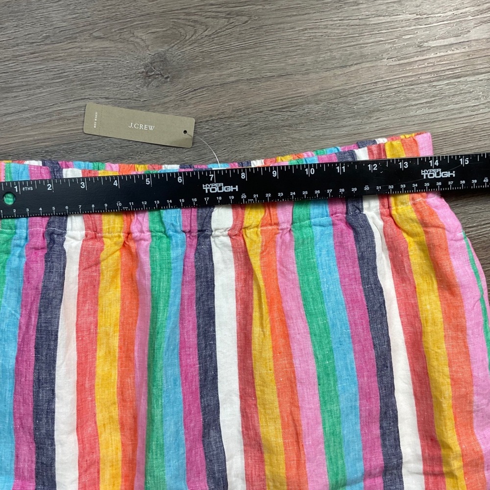 NWT J.Crew Linen Stripe Lined Pocket Skirt Small Multicolor Preppy Boho Classic - Picture 7 of 8